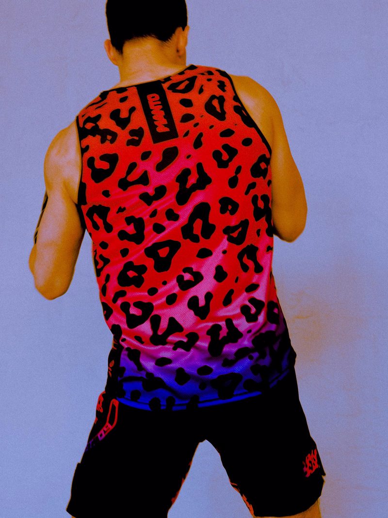 MANTO leopard TANK TOP -black
